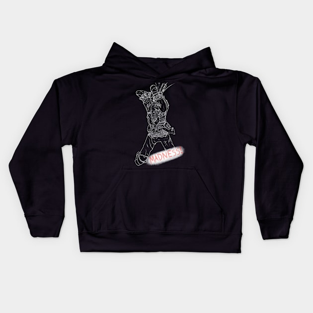 Flame of Frenzy! (white lines) Kids Hoodie by Grinstrous